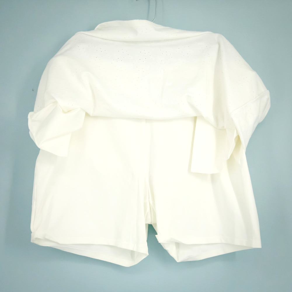 Chico's Size XL White Eyelet Pull On Mini Knit Short Skort Skirt NEW- 570366584 - Picture 3 of 10
